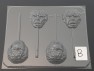 124sp Green Hunky Man Face Chocolate Candy Lollipop Mold FACTORY SECOND